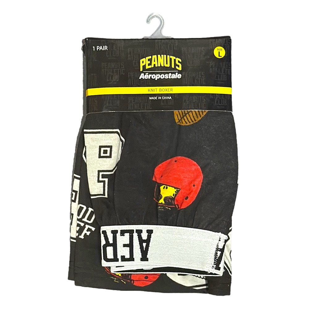 Mens Peanuts Snoopy & Woodstock Football Knit Boxer Shorts - Size Large - NWT